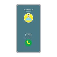 call screen mobile mockup, interface, vector illustration