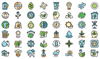 Natural resources icons set vector flat