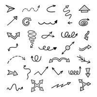 Vector set of hand drawn arrows, elements for presentation