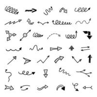 Vector set of hand drawn arrows, elements for presentation