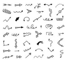 Vector set of hand drawn arrows, elements for presentation