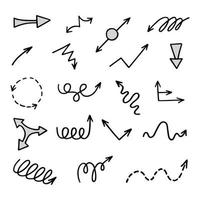 Vector set of hand drawn arrows, elements for presentation