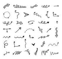 Vector set of hand drawn arrows, elements for presentation