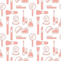 Seamless texture from cosmetics icons, pattern, abstract background, wallpaper vector
