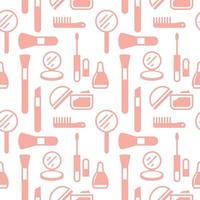 Seamless texture from cosmetics icons, pattern, abstract background, wallpaper vector