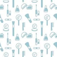 Seamless texture from cosmetics icons, pattern, abstract background, wallpaper vector