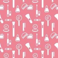 Seamless texture from cosmetics icons, pattern, abstract background, wallpaper vector