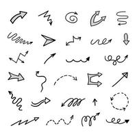 Vector set of hand drawn arrows, elements for presentation