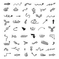 Vector set of hand drawn arrows, elements for presentation