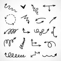 Vector set of hand drawn arrows, elements for presentation