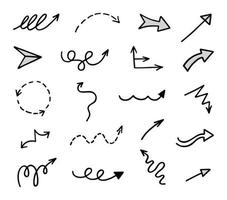 Vector set of hand drawn arrows, elements for presentation