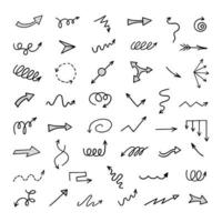 Vector set of hand drawn arrows, elements for presentation