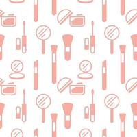 Seamless texture from cosmetics icons, pattern, abstract background, wallpaper vector