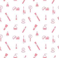 Seamless texture from cosmetics icons, pattern, abstract background, wallpaper vector