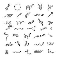 Vector set of hand drawn arrows, elements for presentation