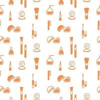 Seamless texture from cosmetics icons, pattern, abstract background, wallpaper vector
