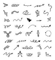 Vector set of hand drawn arrows, elements for presentation