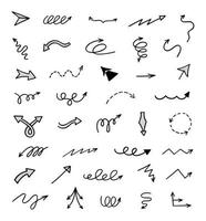 Vector set of hand drawn arrows, elements for presentation