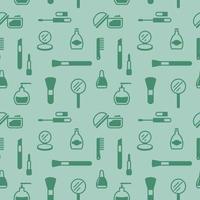 Seamless texture from cosmetics icons, pattern, abstract background, wallpaper vector