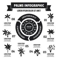 Palms infographic concept, simple style vector