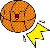 comic book style cartoon basketball vector