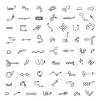 Vector set of hand drawn arrows, elements for presentation