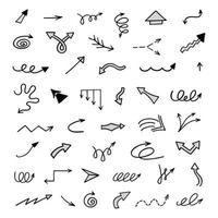 Vector set of hand drawn arrows, elements for presentation