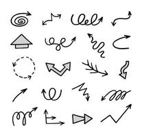 Vector set of hand drawn arrows, elements for presentation