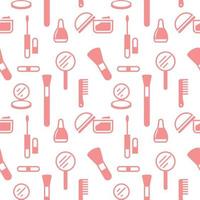 Seamless texture from cosmetics icons, pattern, abstract background, wallpaper vector