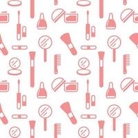 Seamless texture from cosmetics icons, pattern, abstract background, wallpaper vector