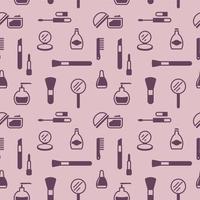 Seamless texture from cosmetics icons, pattern, abstract background, wallpaper vector