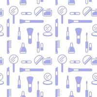 Seamless texture from cosmetics icons, pattern, abstract background, wallpaper vector
