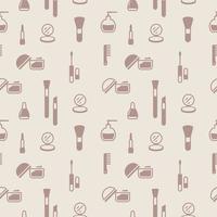 Seamless texture from cosmetics icons, pattern, abstract background, wallpaper vector