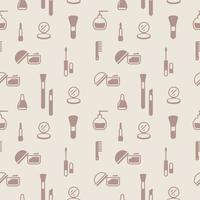 Seamless texture from cosmetics icons, pattern, abstract background, wallpaper vector