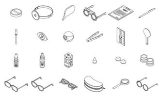Optician icons set vector outine