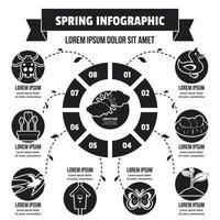 Spring infographic concept, simple style vector