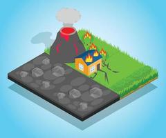 Natural disaster concept banner, isometric style vector