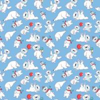 Bear pattern seamless, cartoon style vector