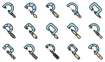 Micrometer icons set vector flat