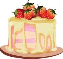 pastel de cumpleaños dulce imágenes prediseñadas vector