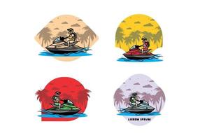 jet sky sport on the beach illustration vector