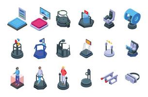 Vr platform icons set isometric vector. Augmented reality vector