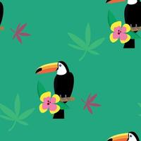 Toucan pattern, cartoon style vector