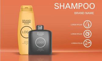 Shampoo concept background, realistic style vector