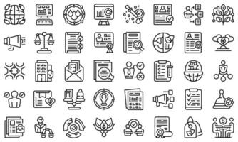 Fair trade icons set outline vector. Fair product vector