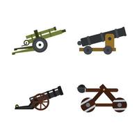 Assault machine icon set, flat style vector