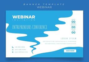 Banner template for webinar design with blue smoke in white background design vector