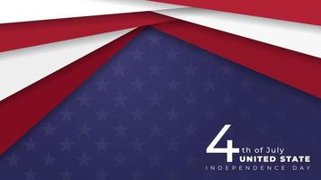 PrintBackground design with red and white ribbon in blue background for US independence day design vector