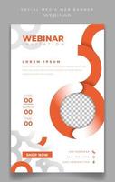 Portrait banner template with circle design in white background for online advertising design vector