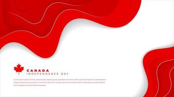 Waving red and white lines in white background for canada day template design vector